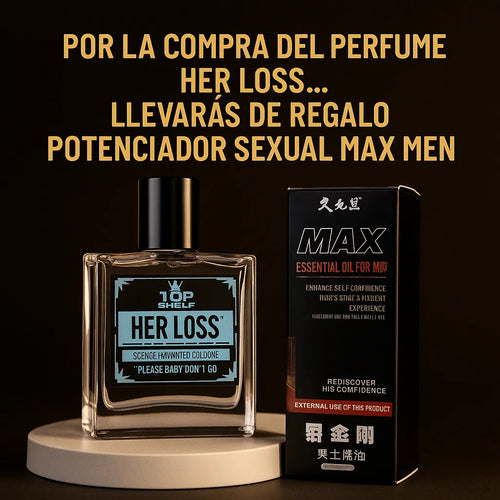 Perfume HerLoss con Feromonas – Atracción Instantánea + Regalo Potenciador Sexual Max Man