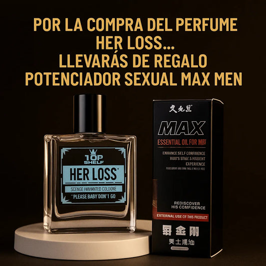 Perfume HerLoss con Feromonas – Atracción Instantánea + Regalo Potenciador Sexual Max Man